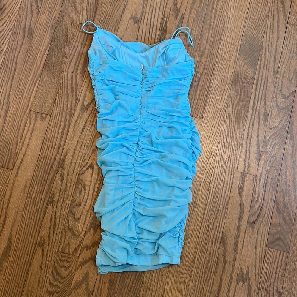 HELLO MOLLY NWT BLUE COREST STRETCHY DRESS (XS)